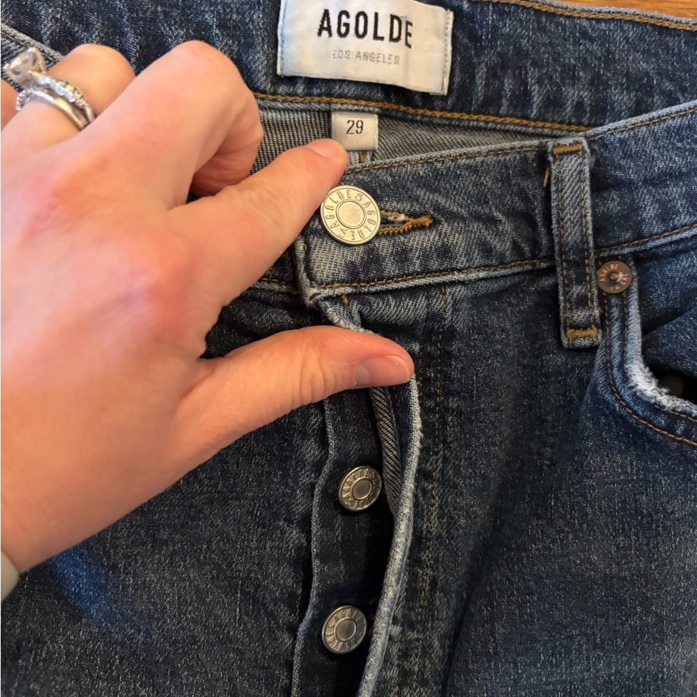 AGOLDE Riley High Rise Straight Crop, Size 29, Button Front - Picture 3 of 3